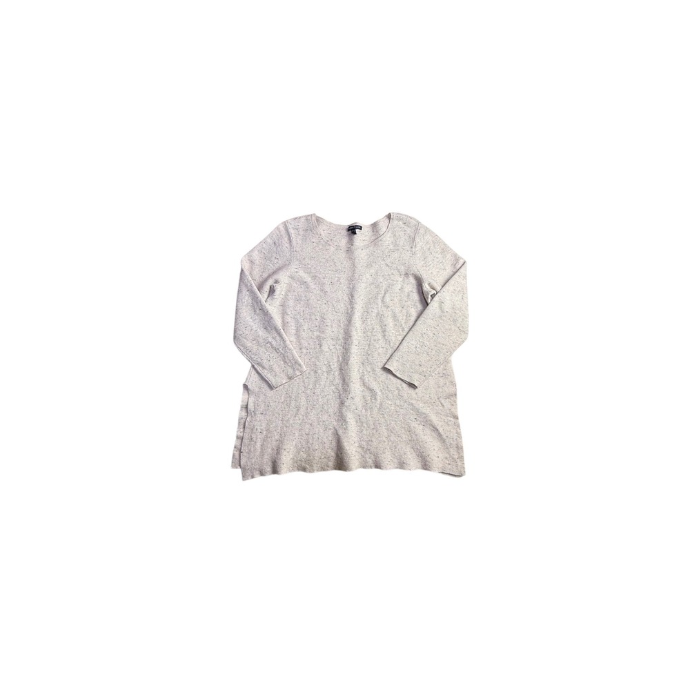 Eileen Fisher Organic Cotton Wool Blend Tunic Sweater Grey XL F17PCW-2467